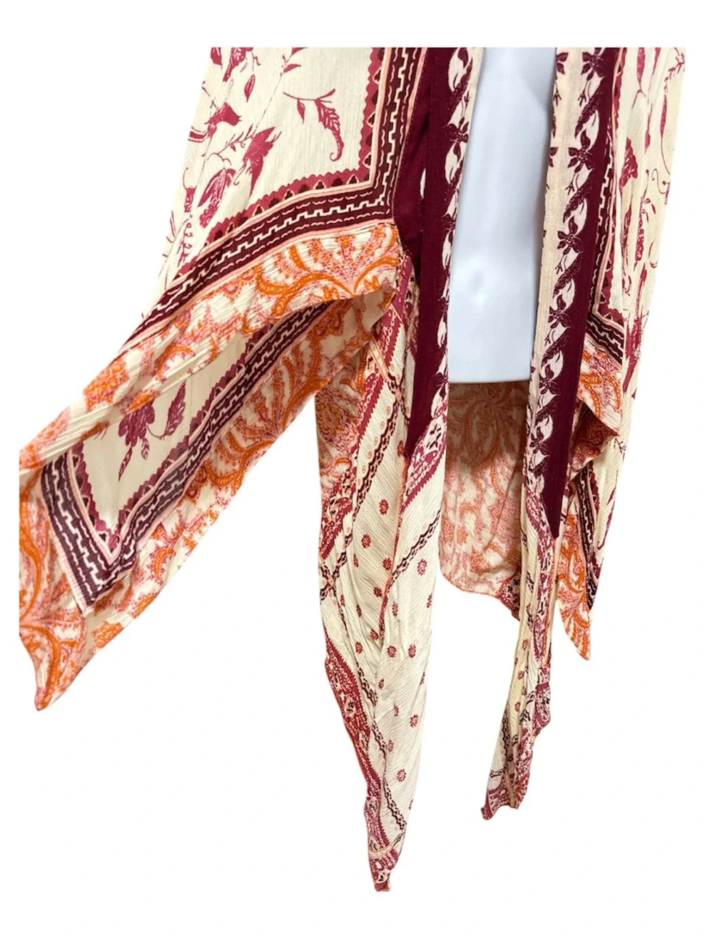 NWT Free People Cream Multi Kiss The Sky Butterfly Kiss Kimono One Size